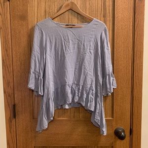 Women’s blue and whole striped blouse
